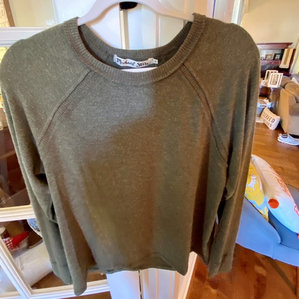 MICHAEL STARS MADISON BRUSHED JERSEY LONG SLEEVE TOP – SIZE SMALL - NWT